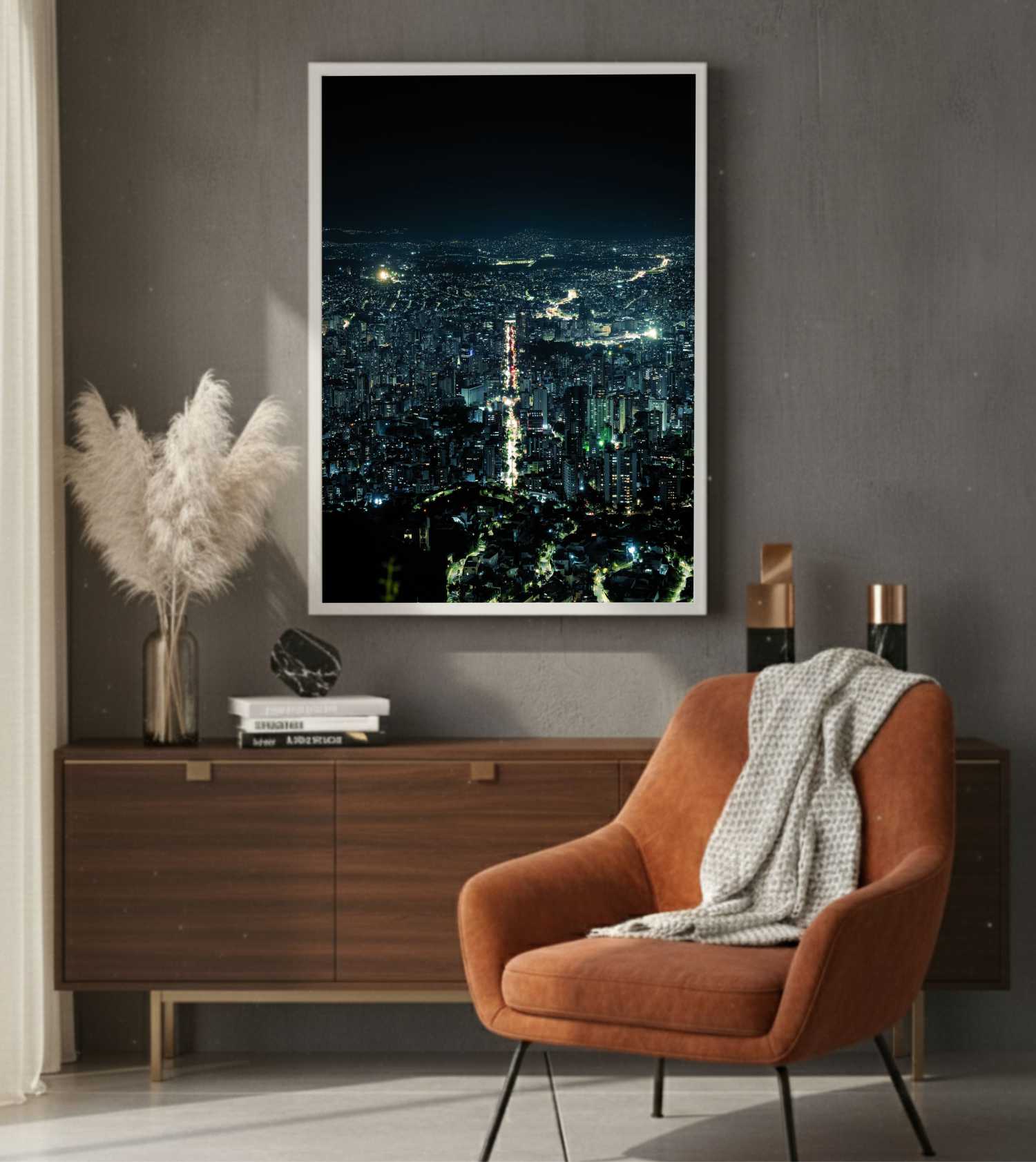 Quadro Decorativo Cidade de Belo Horizonte a Noite
